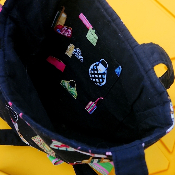 Adorable retro botique hand sewn lined & PADDED cloth purse/sactchel. - Picture 5 of 10